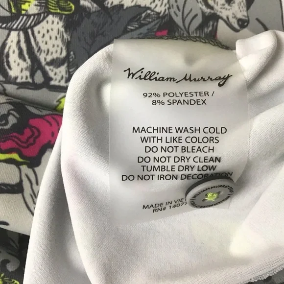 William Murray Mens Large Performance Golf Polo Shirt Animal Jungle Print - Picture 10 of 12